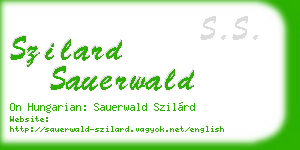 szilard sauerwald business card